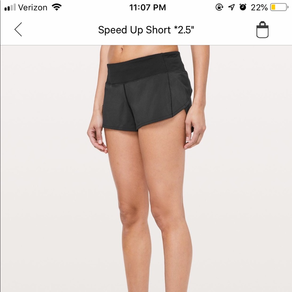 black lulu lemon speed up shorts